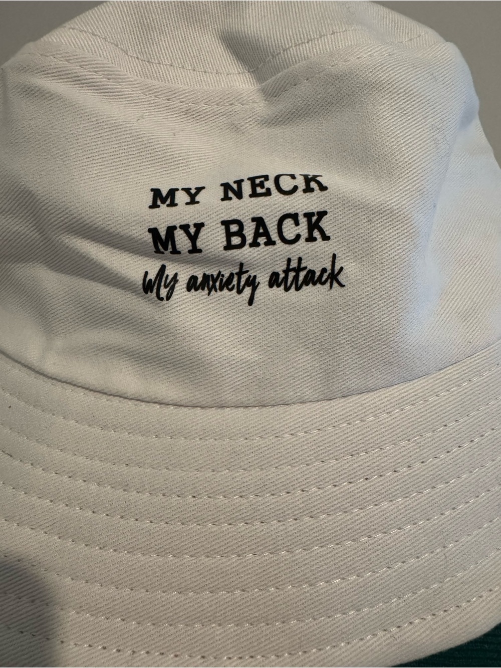 Unisex White Bucket Hat with 'My Neck My Back' Text